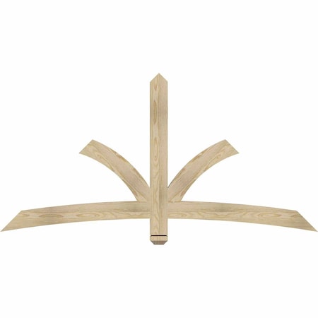 Ekena Millwork Davenport Rough Sawn Timber Gable Bracket, Douglas Fir, 72"W x 36"H x 2"D x 4"F, 12/12 Pitch GBW072X36X0204DAV00RDF